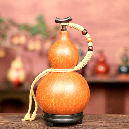 【Special Offer】Textured Urushi-Lined Gourd Bottle Dyed with Traditional Chinese Herbal Decoction