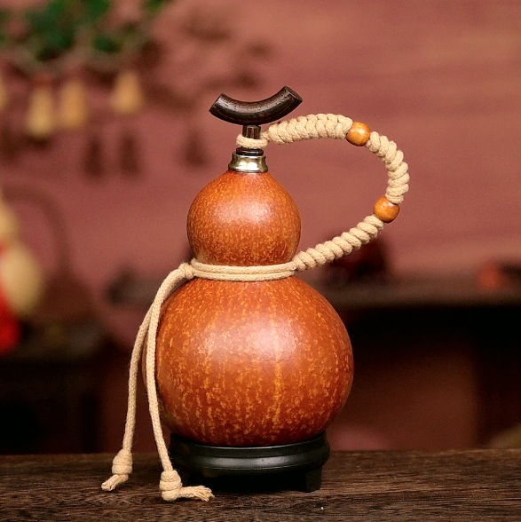 Mix Approx. 250ml Urushi-Lined Gourd Bottle Dyed with Traditional Chinese Herbal Decoction