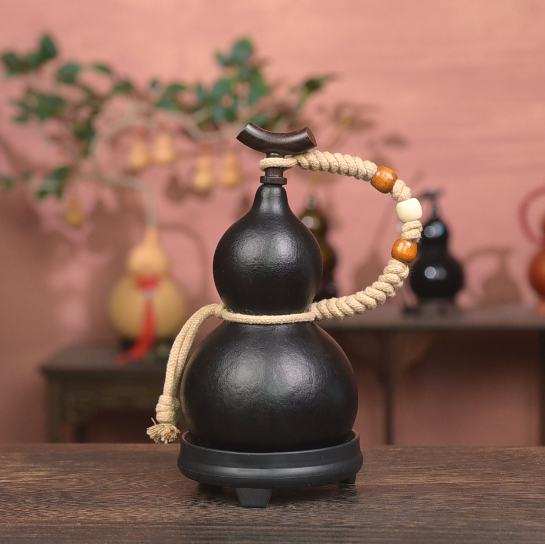 Mix Approx. 250ml Urushi-Lined Gourd Bottle Dyed with Traditional Chinese Herbal Decoction