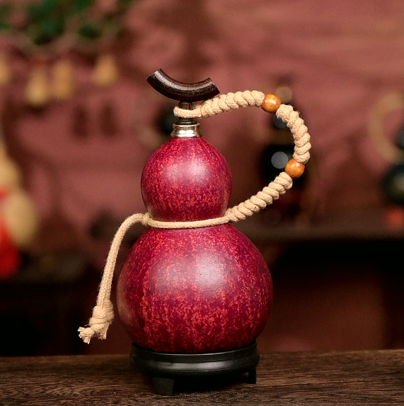 Mix Approx. 250ml Urushi-Lined Gourd Bottle Dyed with Traditional Chinese Herbal Decoction