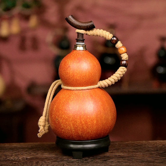 Mix Approx. 250ml Urushi-Lined Gourd Bottle Dyed with Traditional Chinese Herbal Decoction