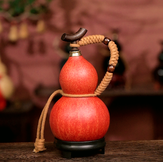 Mix Approx. 250ml Urushi-Lined Gourd Bottle Dyed with Traditional Chinese Herbal Decoction