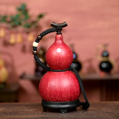 【Special Offer】Textured Urushi-Lined Gourd Bottle Dyed with Traditional Chinese Herbal Decoction