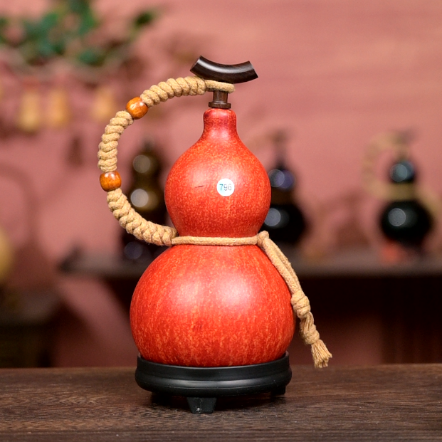 Mix Approx. 250ml Urushi-Lined Gourd Bottle Dyed with Traditional Chinese Herbal Decoction