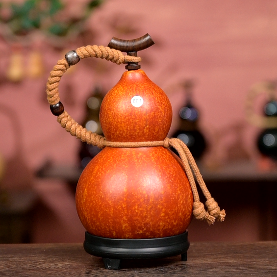 Mix Approx. 250ml Urushi-Lined Gourd Bottle Dyed with Traditional Chinese Herbal Decoction