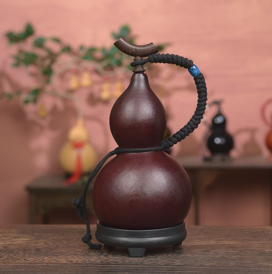 Mix Approx. 250ml Urushi-Lined Gourd Bottle Dyed with Traditional Chinese Herbal Decoction